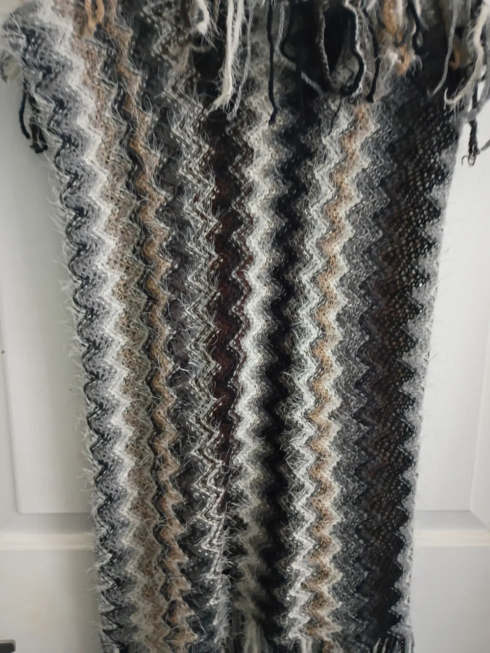 Kohl's Neutral Fringe Infinity Scarf in Cream, Brown & Black. NEW